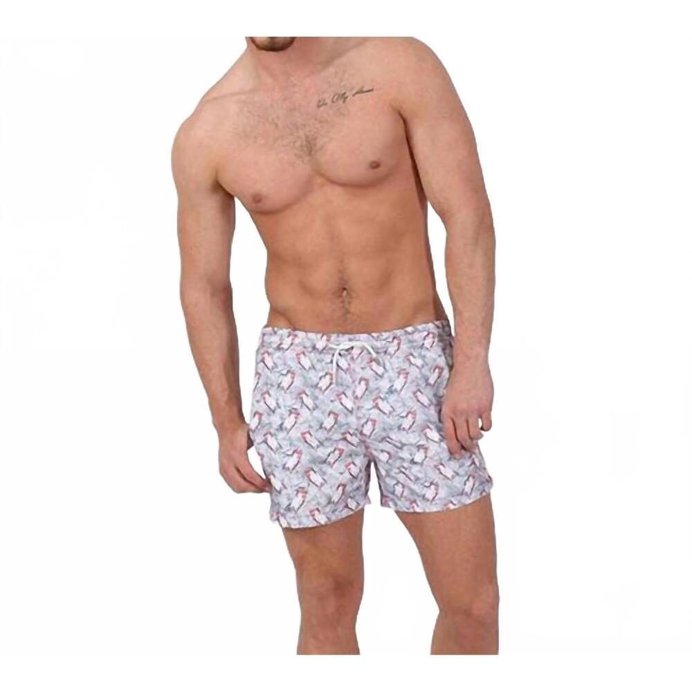 NEW EIGHT X polar bear plunge print swim trunks in white